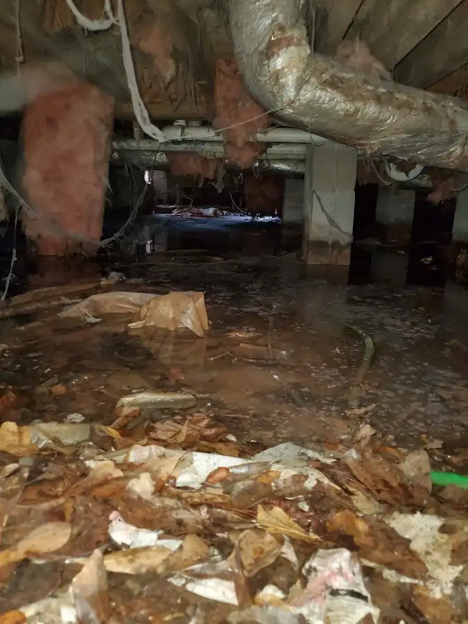 Crawl space flood assessment for Commercial Water Damage Restoration in Cranberry